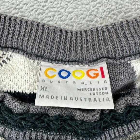 Vintage Coogi Men's Size XL Australia Grey Sweater 100% Cotton Made in Australia - Picture 2 of 14
